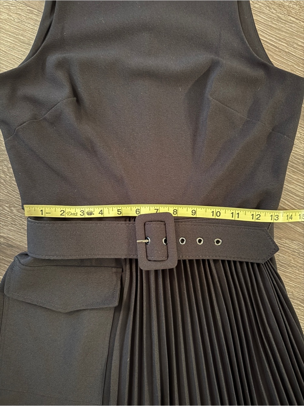 Taylor Pleated Belted Sleeveless Midi Dress - Picture 4 of 6